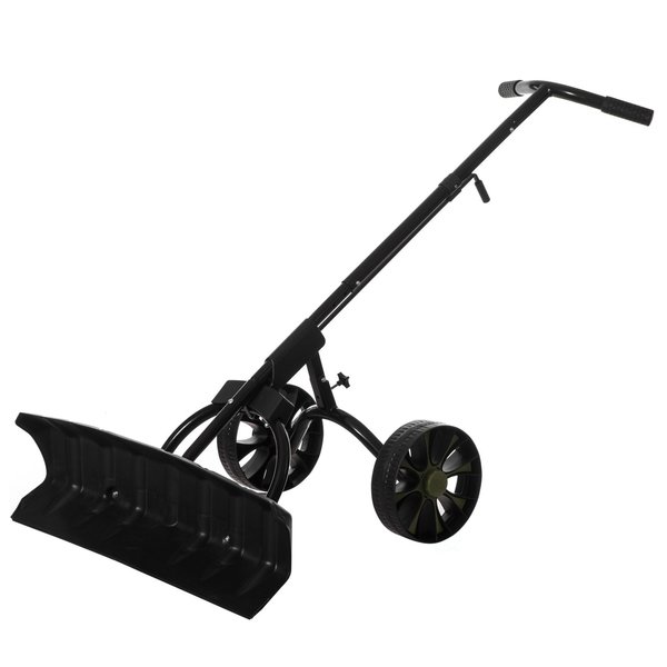 Gardenised Extra Wide 36 in. Snow Shovel Plow Pusher Remover with Large Rugged Wheels, Heavy Duty, Black QI004185